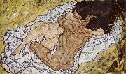 Egon Schiele Embrace painting